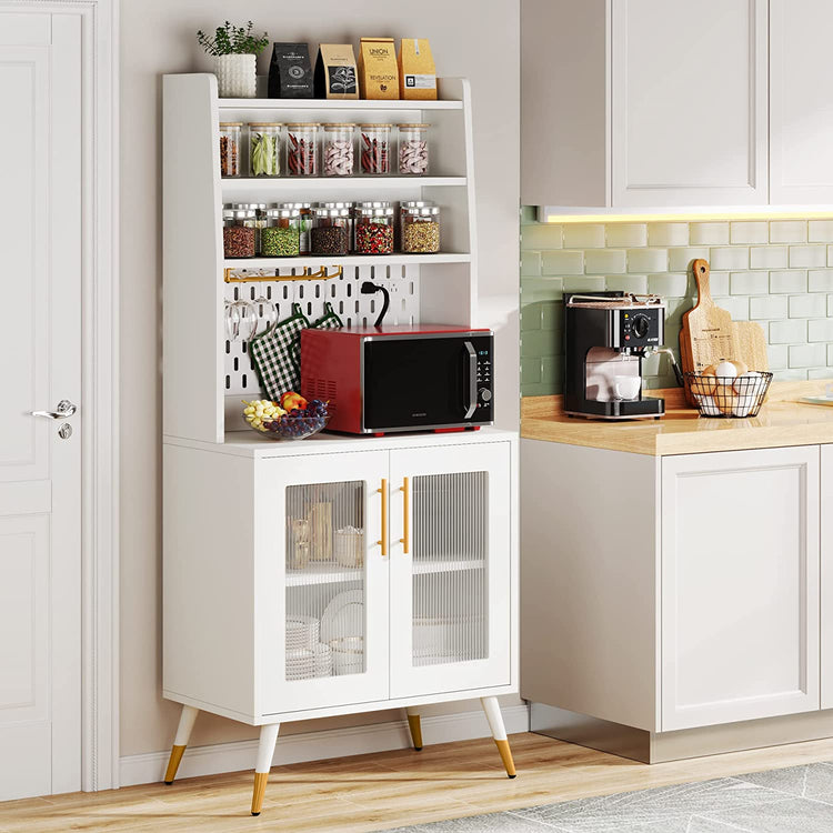Kitchen Baker's Rack, 6 Tier Storage Cabinet with Power Outlet Tribesigns
