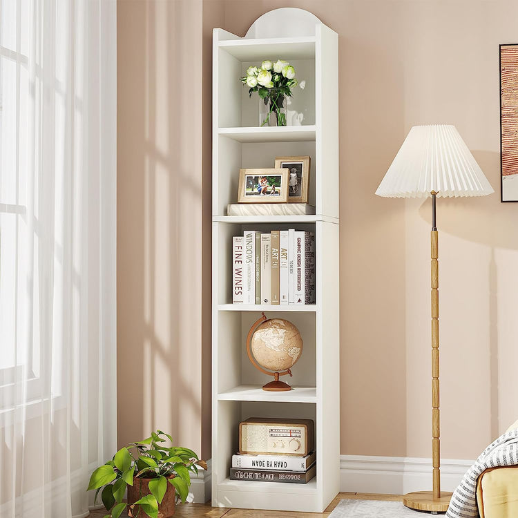 Tribesigns Bookcase, Narrow 5 Cube Storage Organizer Bookshelf for Small Space Tribesigns