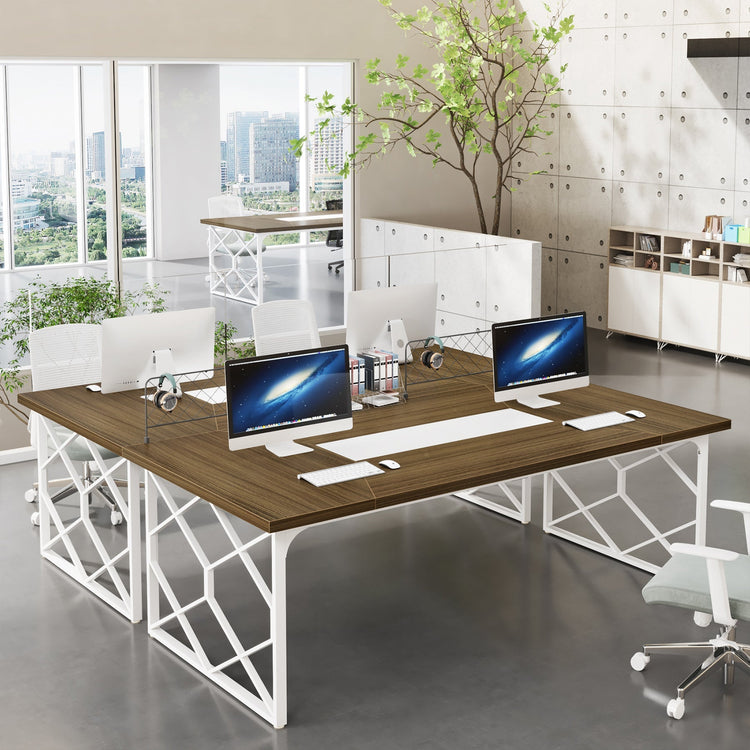 74.8" Executive Desk, Stylish Computer Desk with Heavy-Duty Metal Frame Tribesigns