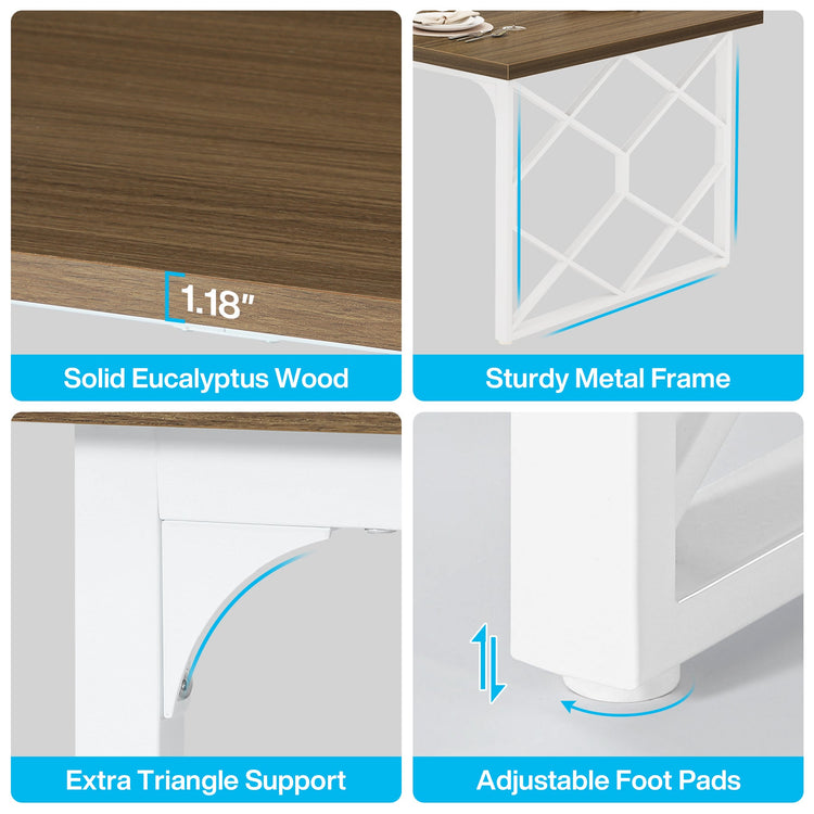 74.8" Executive Desk, Stylish Computer Desk with Heavy-Duty Metal Frame Tribesigns