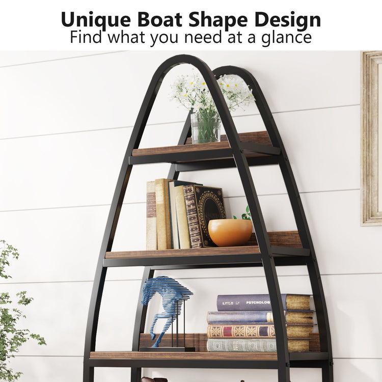 5-Tier Bookshelf, 69" Tall Open Etagere Bookcase Display Shelf Unit Tribesigns