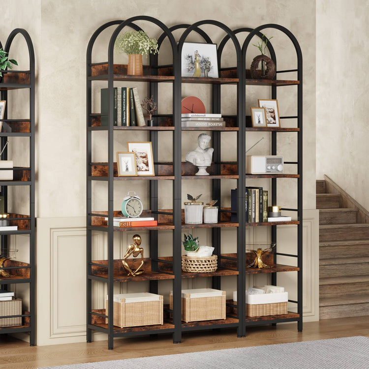 Tribesigns Bookshelf, 6-Tier Open Bookcase 78.7" Arched Display Shelf Tribesigns