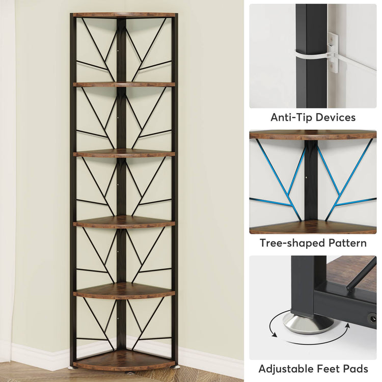 Tribesigns Tribesigns Corner Shelf, 5 Tier Corner Bookcase Small Shelving Unit