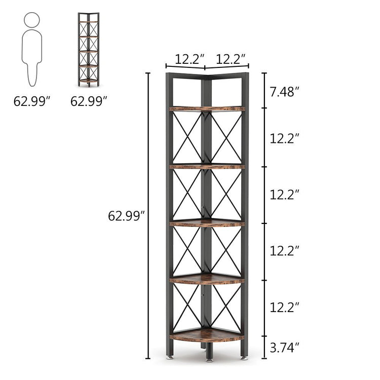 Tribesigns Corner Shelf, 5 Tier / 6Tier Corner Bookshelf Bookcase for Small Space Tribesigns