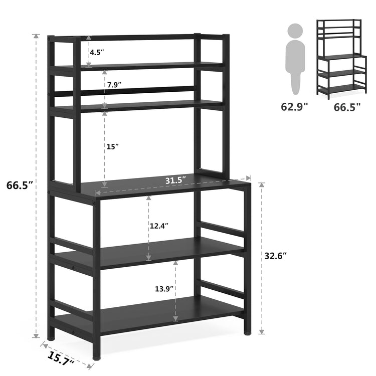 Kitchen Baker's Rack, 5-Tier Microwave Oven Stand with Hutch Tribesigns