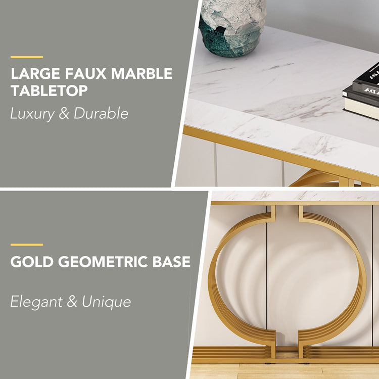 Console Table, 40 inch Entryway Sofa Table with Gold Base Tribesigns