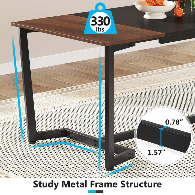71" Dining Table, Rectangular Kitchen Table Dining Room Table for 6 People Tribesigns