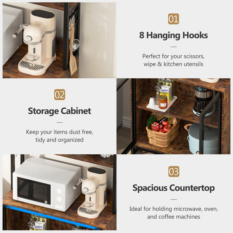 Tribesigns Kitchen Bakers Rack with Hutch, 5 Tier Kitchen Utility Storage Shelf