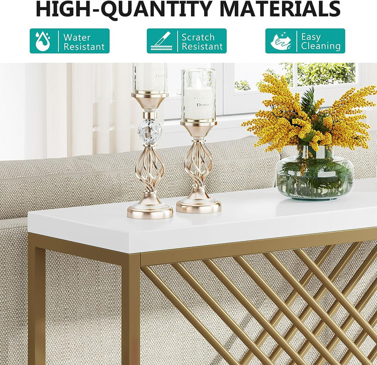 42.5" Console Table, Modern Sofa Entryway Table with Metal Frame Tribesigns