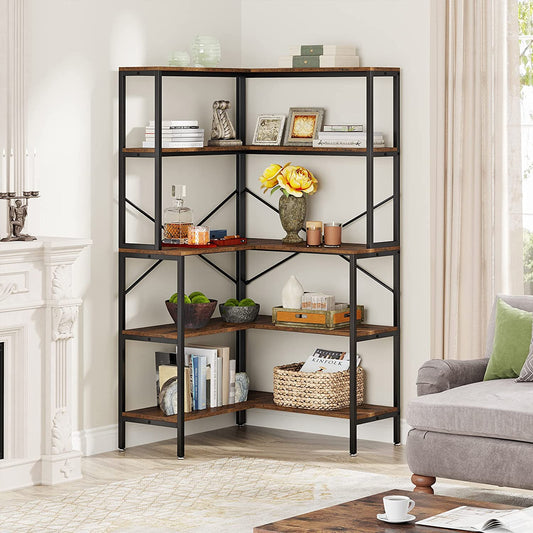 Tribesigns Corner Bookshelf, 5-Tier 67" Tall L-Shaped Bookcase Display Organizer Tribesigns