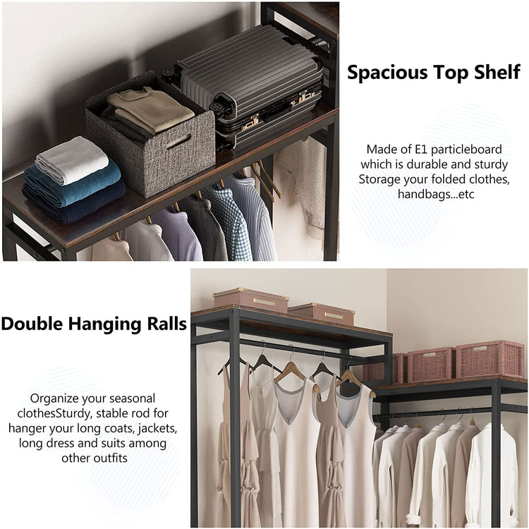 Free Standing Closet Organizer, Heavy Duty Wardrobe Closet Tribesigns