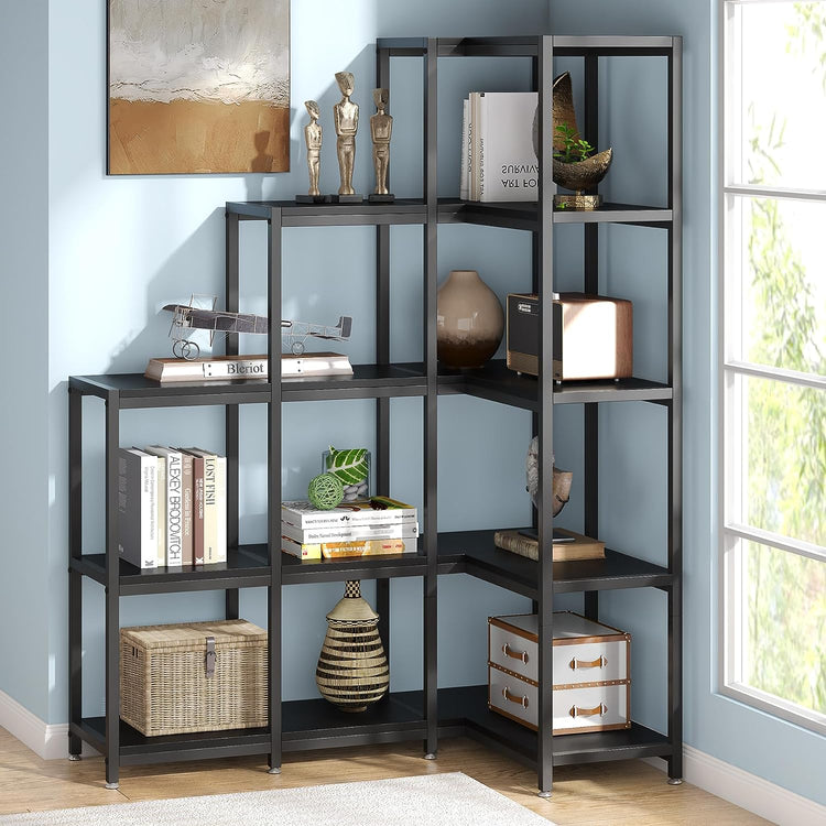 Tribesigns Corner Bookshelf, 5-Tier Ladder Corner Etagere Bookcase Tribesigns