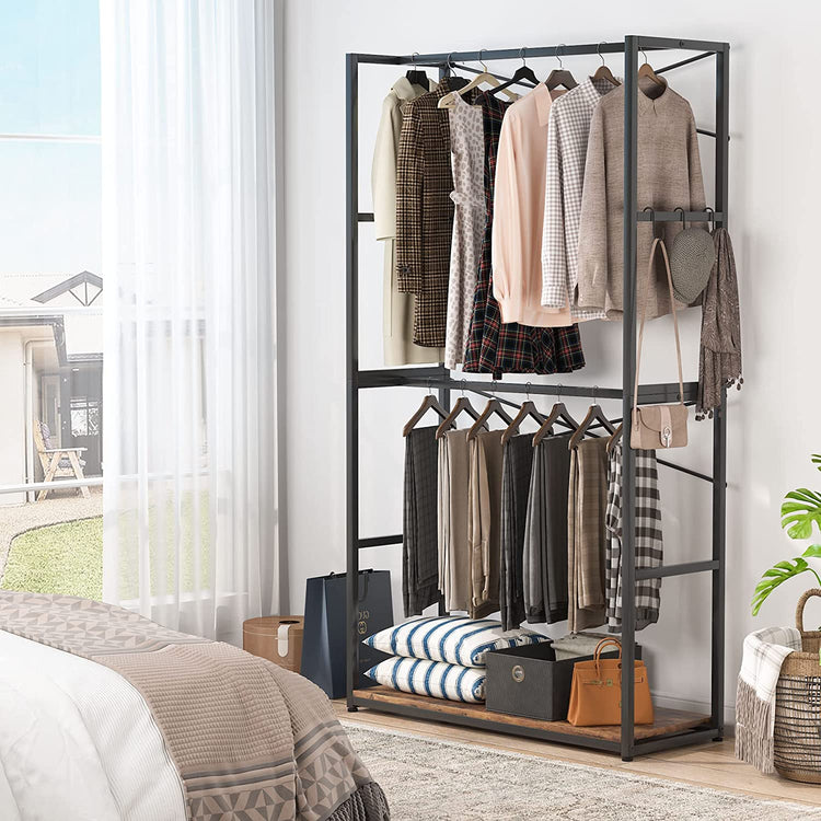 Freestanding Closet Organizer, Open Wardrobe Clothing Rack Tribesigns