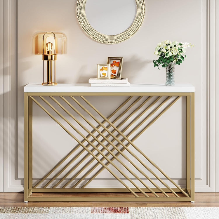 42.5" Console Table, Modern Sofa Entryway Table with Metal Frame Tribesigns