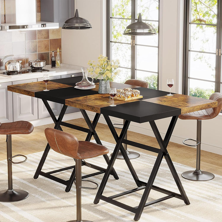 42” H Bar Table, Square Pub Table Dining Table for 2-4 People(Chairs not Included) Tribesigns