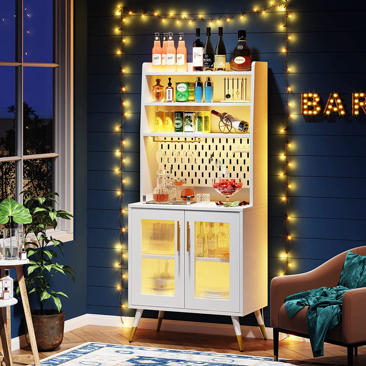 Kitchen Baker's Rack, 6 Tier Storage Cabinet with Power Outlet Tribesigns