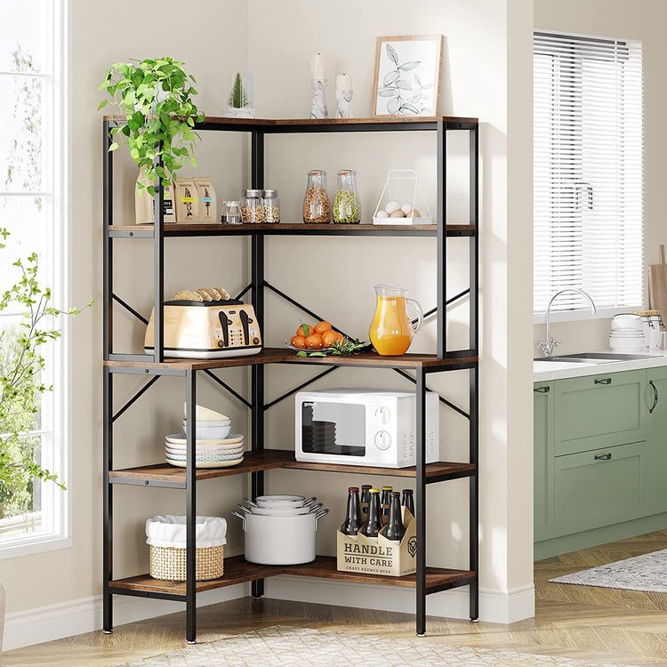 Tribesigns Corner Bookshelf, 5-Tier 67" Tall L-Shaped Bookcase Display Organizer Tribesigns