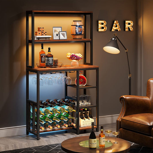 Wine Rack, 5 Tier Bakers Rack with Wine Storage Tribesigns