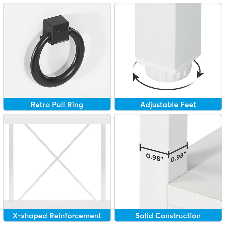 Console Table, 70.8" Sofa Foyer Table with 3 Drawers & Storage Shelf Tribesigns