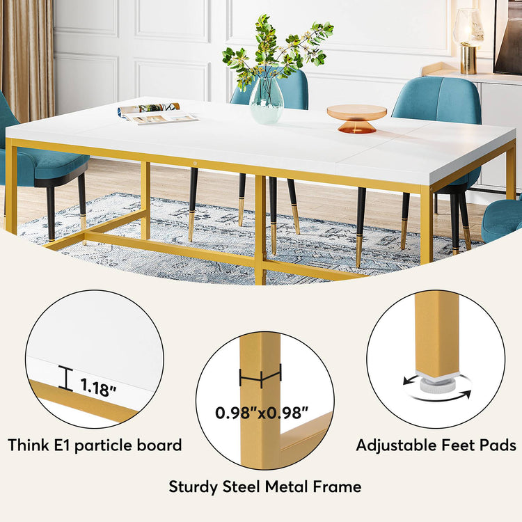 63" Dining Table, Rectangle Kitchen Table for 6 People Tribesigns