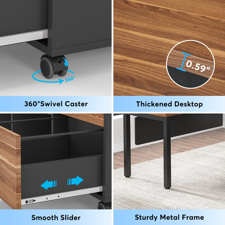 Tribesigns L-Shaped Desk, Executive Computer Desk with Storage Cabinet Tribesigns