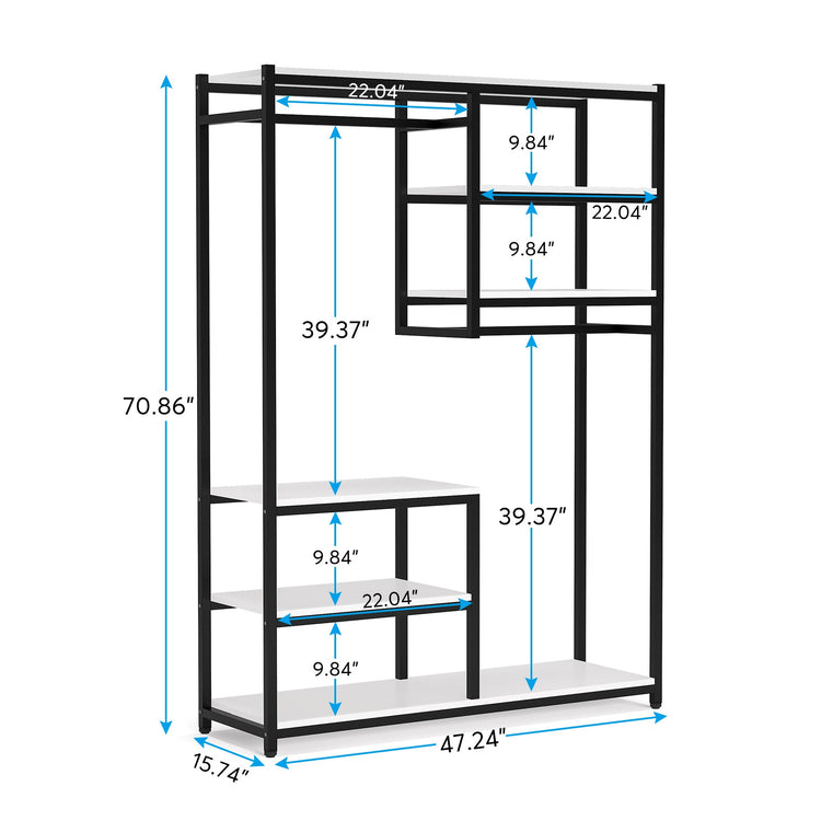 Freestanding Closet Organizer, 47 inches Wide Garment Racks Tribesigns