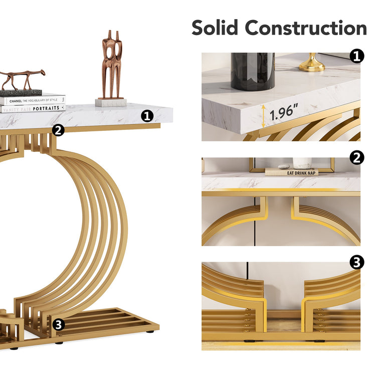 Console Table, 40 inch Entryway Sofa Table with Gold Base Tribesigns