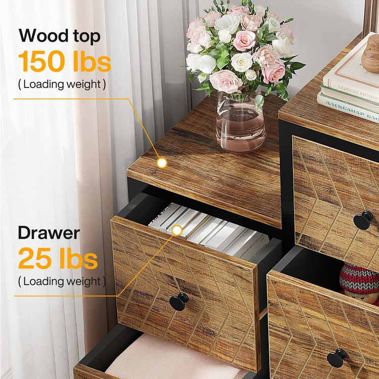 9 Drawers Chest Dresser, Wood Cubby Step Chest of Drawers Tribesigns