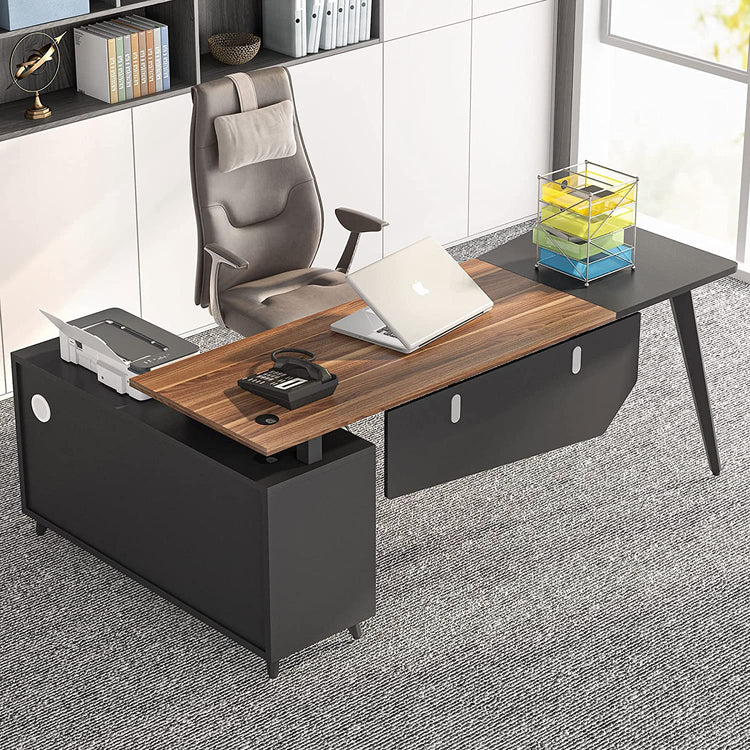 Tribesigns L-Shaped Desk, 78.74 Inch Executive Office Desk with File Cabinet Tribesigns