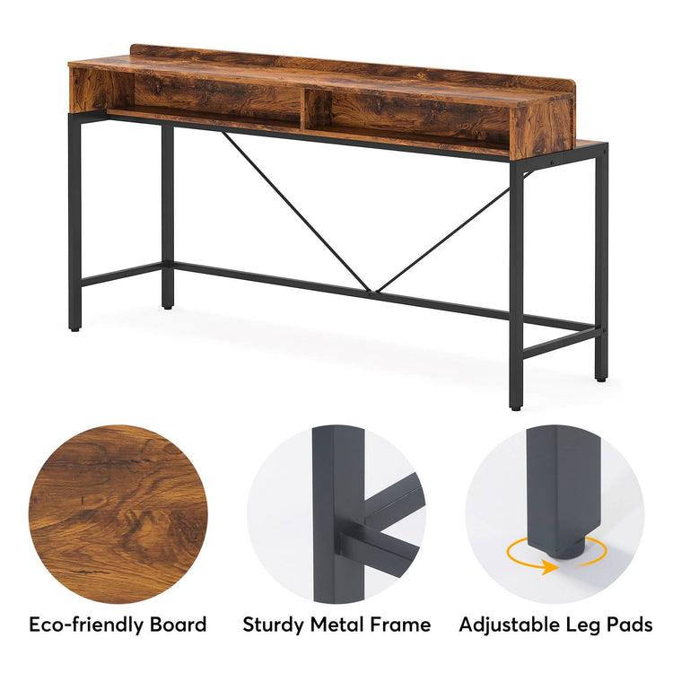 2-Tier Console Table, 70.9" Sofa Hallway Table with Open Shelves Tribesigns