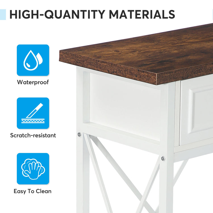 Console Table, 70.8" Sofa Foyer Table with 3 Drawers & Storage Shelf Tribesigns