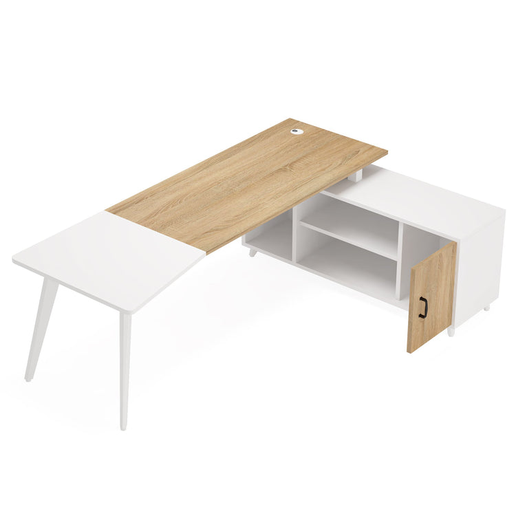 Tribesigns L-Shaped Desk, 78.74 Inch Executive Office Desk with File Cabinet Tribesigns