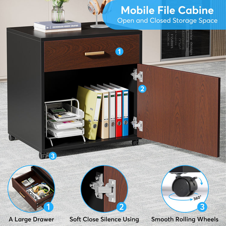 Tribesigns L-Shaped Desk, 70.8’’ Executive Desk with Mobile File Cabinet Tribesigns