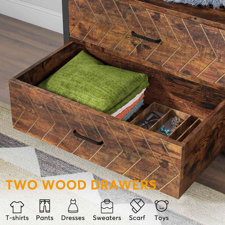 Freestanding Closet Organizer, Garment Rack with 2 Fabric Drawers Tribesigns