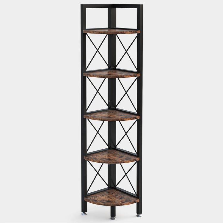 Tribesigns Corner Shelf, 5 Tier / 6Tier Corner Bookshelf Bookcase for Small Space Tribesigns