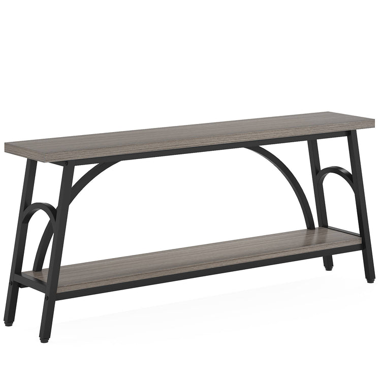 Console Table, 70.8” Sofa Tables Entryway Table with 2 Tier Wood Shelves Tribesigns
