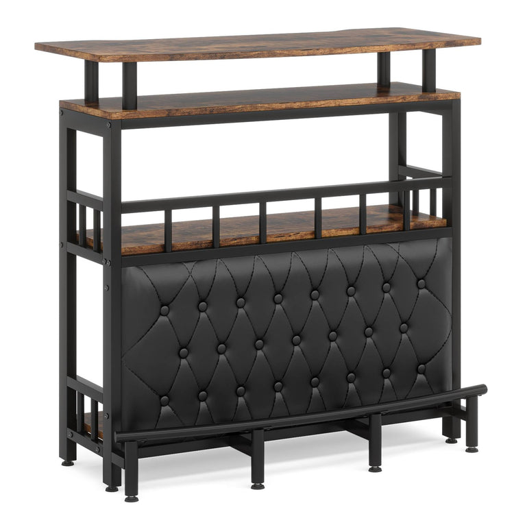 Bar Unit for Liquor, Home Entertainment Bar with Storage and Footrest Tribesigns