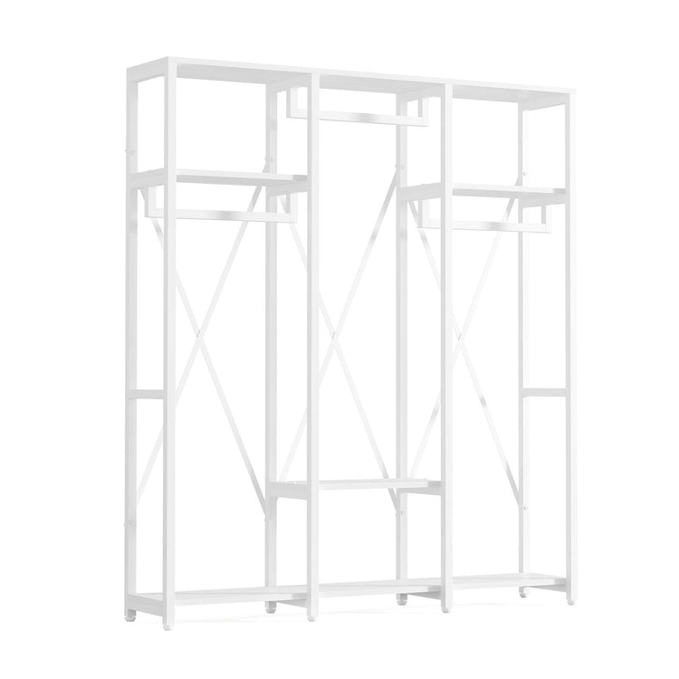 Freestanding Closet Organizer, Industrial 3 Rod Garment Rack Tribesigns