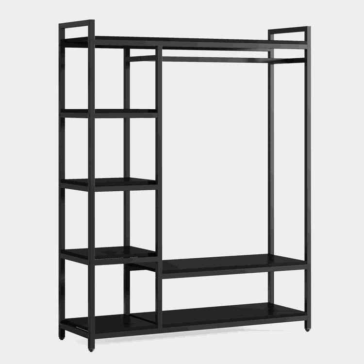 Freestanding Closet Organizer, Garment Rack with 6 Shelves Tribesigns