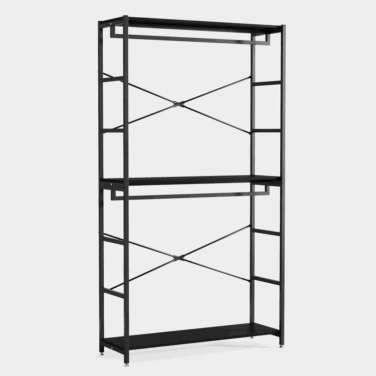 Freestanding Closet Organizer, 86" Garment Rack with Shelves & Hanging Rods Tribesigns