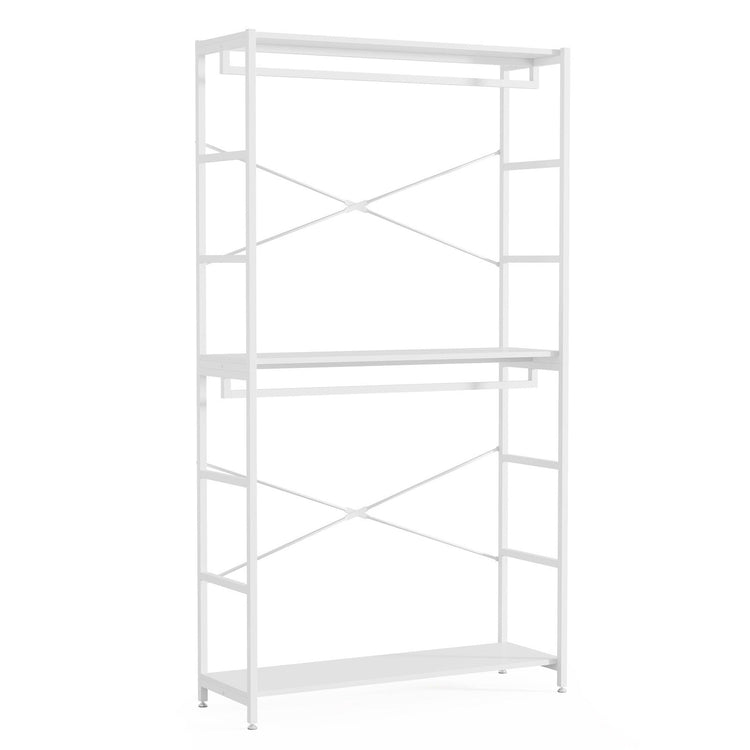 Freestanding Closet Organizer, 86" Garment Rack with Shelves & Hanging Rods Tribesigns