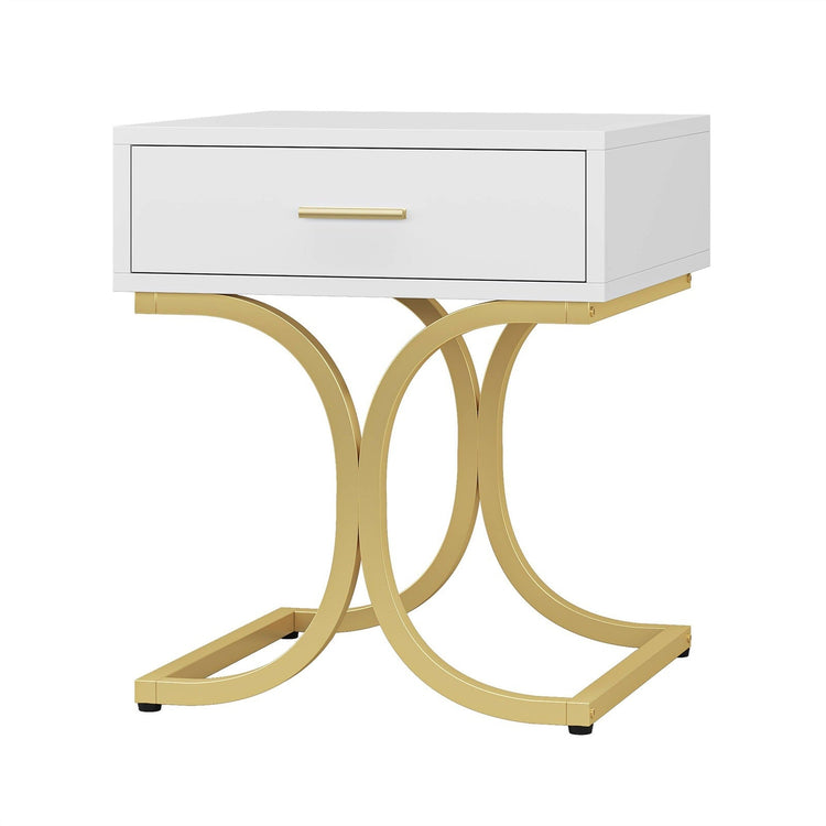 Nightstand, Industrial Bedside Table End Table with Drawer Tribesigns