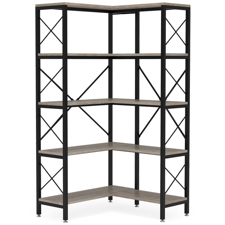 Tribesigns Corner Bookshelf, 5-Shelf Corner Etagere Bookcase, Corner Display Rack Tribesigns
