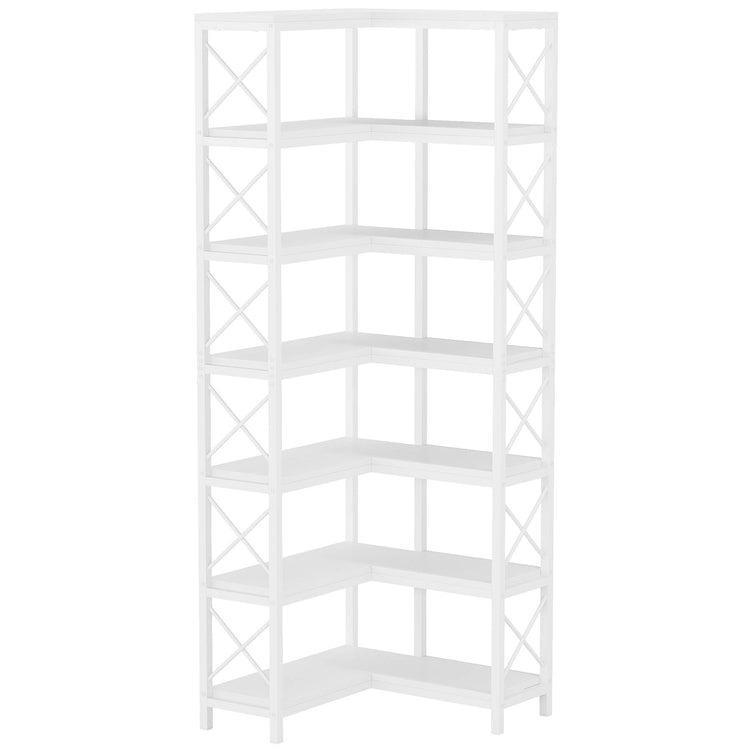 Tribesigns Corner Bookshelf, 7-Tier Tall Corner Bookcase Storage Display Rack Tribesigns