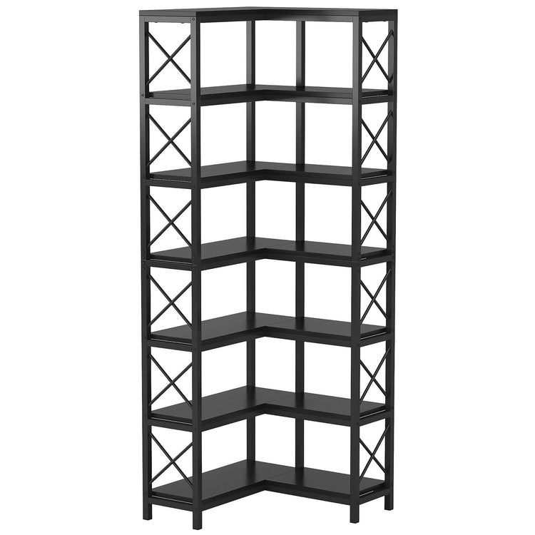 Tribesigns Corner Bookshelf, 7-Tier Tall Corner Bookcase Storage Display Rack Tribesigns