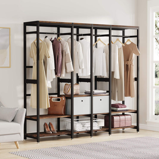 Freestanding Closet Organizer, Heavy Duty Clothes Closet Tribesigns