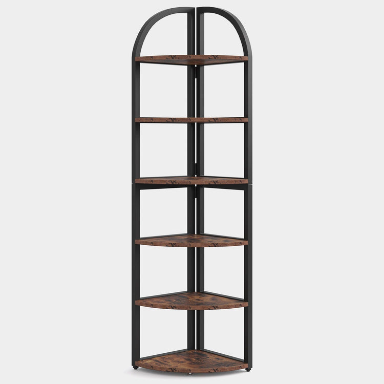 6-Tier Corner Shelf, 71 inch Tall Corner Bookshelf for Small Space Tribesigns