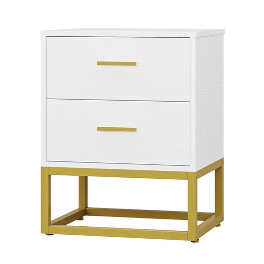 Nightstand, Modern Sofa Side Table, 2 Drawers End Table Tribesigns