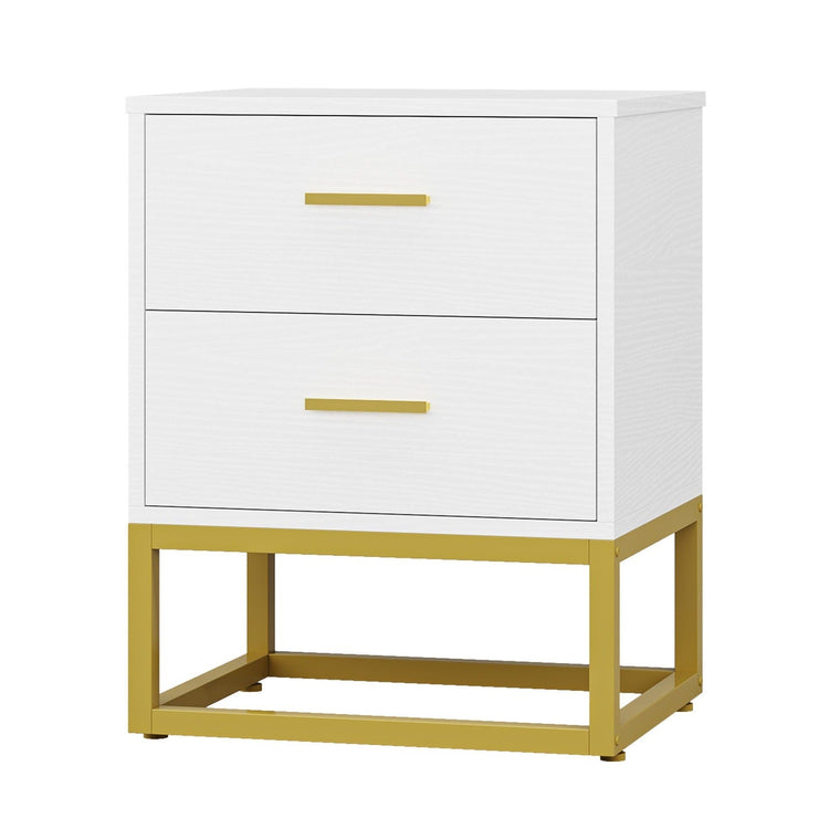 Nightstand, Modern Sofa Side Table, 2 Drawers End Table Tribesigns