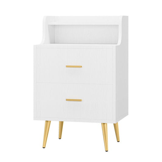 Nightstand, Modern Bedside Table with 2 Drawers Tribesigns